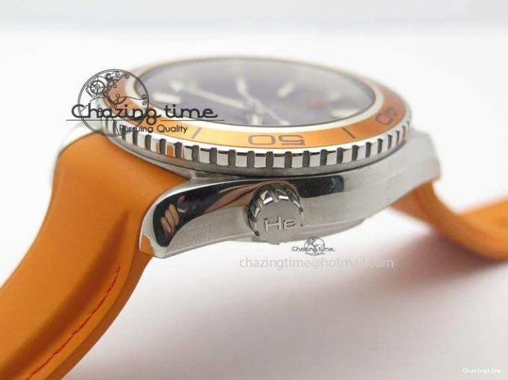0417 Breathable Planet Ocean SS Bp Maker 45mm Orange Bezel On Orange Rubber Strap A 8221